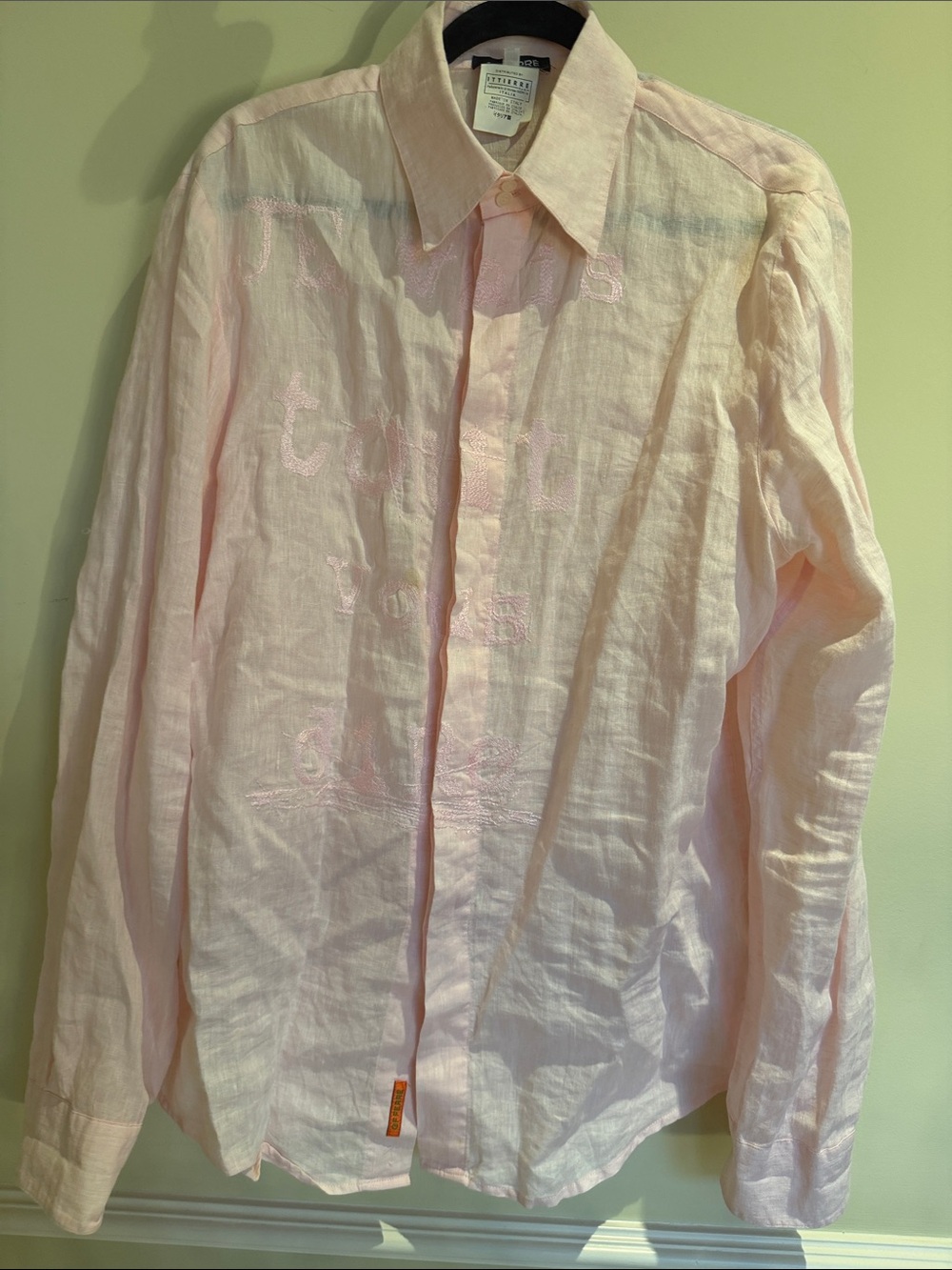 Gianfranco Ferré Pale Pink Linen Button-Down Shirt